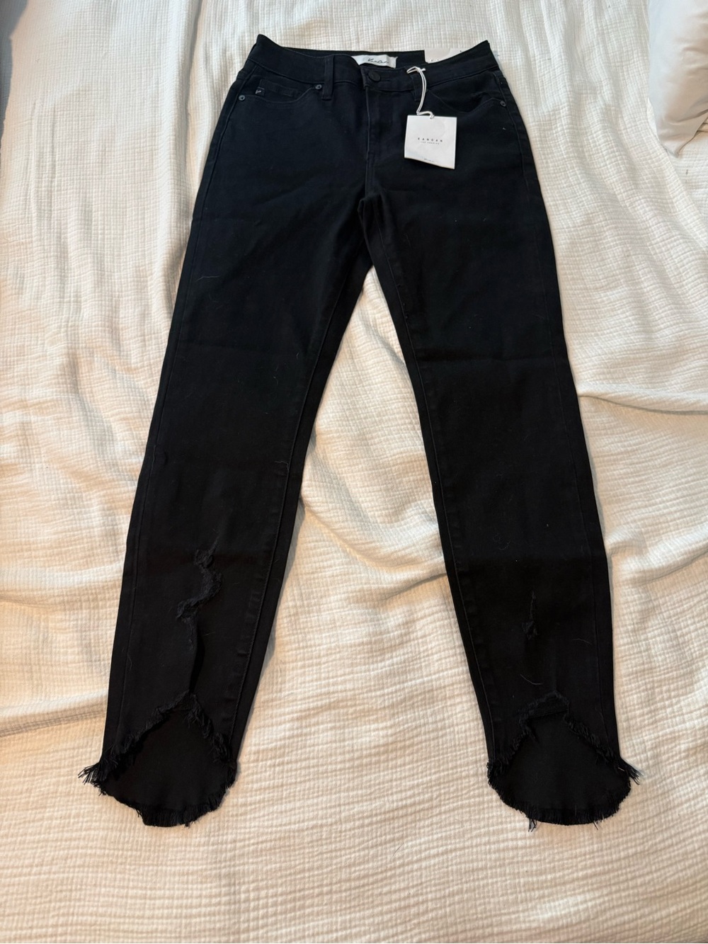 KanCan Black Distressed Ankle Crop Jeans